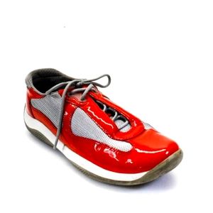 Prada vernice orange sneakers Size 8.5